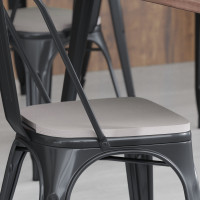 Flash Furniture 4-JJ-SEA-PL02-GY-GG Perry Poly Resin Wood Square Seat with Rounded Edges for Colorful Metal Barstools in Gray